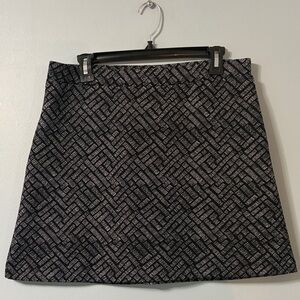H&M Black and Gray Geometric Mini Skirt